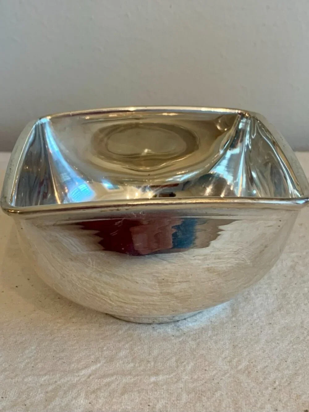 Silver Plate Nut/Candy/Trinket Bowls Set of 2 Square and Triangle Shaped